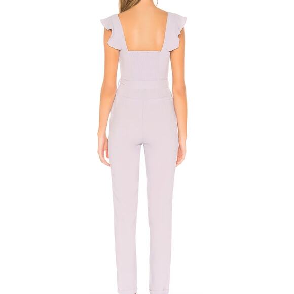 Revolve Lavender Smocked Jumpsuit SMALL Cottagecore Pastel More to Come $88 NEW - Picture 3 of 9